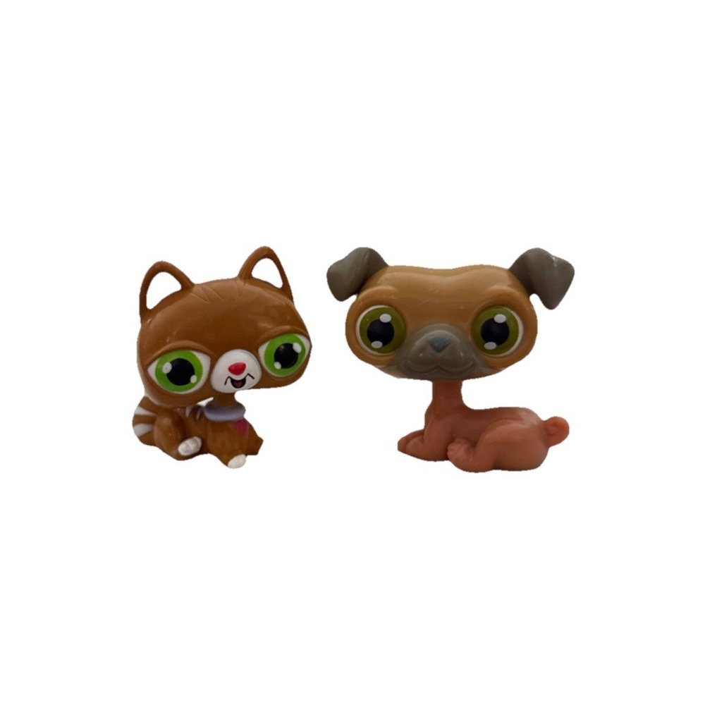 Littlest Pet Shop LPS Decopac Cake Toppers Tabby Cat Pug Dog EUC
